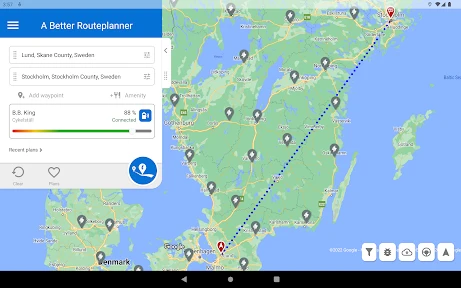 A Better Routeplanner (ABRP) screenshot