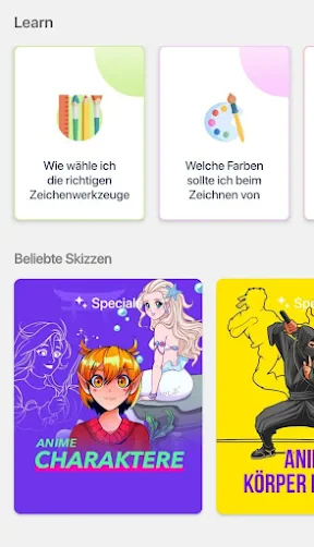 Anime zeichnen lernen app screenshot