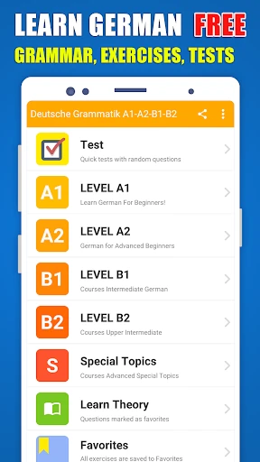 Deutsch Grammatik A1 A2 B1 B2 screenshot