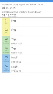 Dienstplan screenshot 2