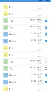 Dienstplan screenshot 4