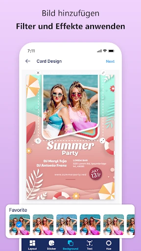 Einladungs Und Kartendesign screenshot