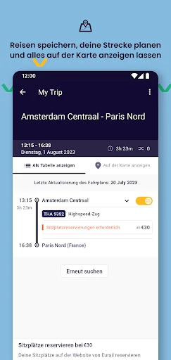 Eurail/Interrail Rail Planer screenshot