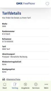 GMX FreePhone screenshot 3