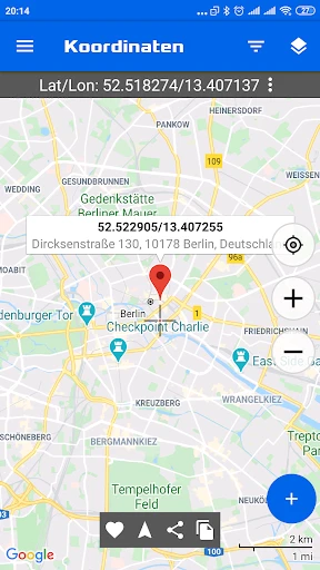 GPS-Koordinatenkarte screenshot