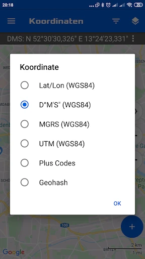 GPS-Koordinatenkarte screenshot