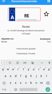 Kennzeichensammler screenshot 2