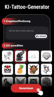 KI-Tattoo-Design, Körpereditor screenshot 2