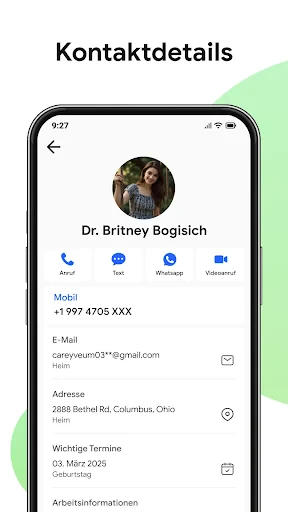 Kontakte & Telefonanruf screenshot