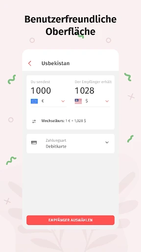 Korona Online-Geldtransfer screenshot
