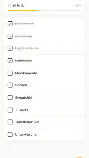 Kufor – Packlisten screenshot 2