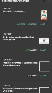 Lebensmittelwarnung screenshot 2
