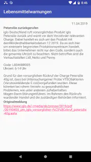 Lebensmittelwarnung screenshot 5