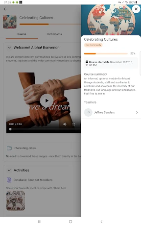 Moodle screenshot
