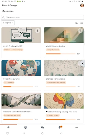Moodle screenshot