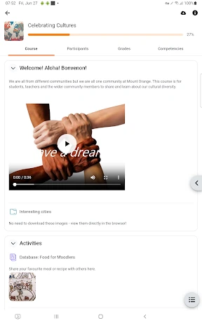 Moodle screenshot