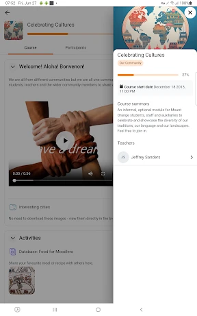 Moodle screenshot