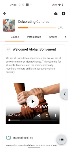 Moodle screenshot