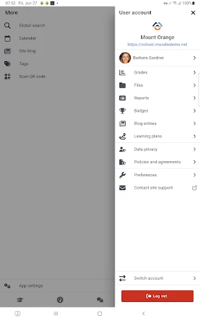 Moodle screenshot