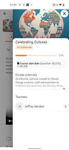 Moodle screenshot