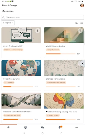 Moodle screenshot