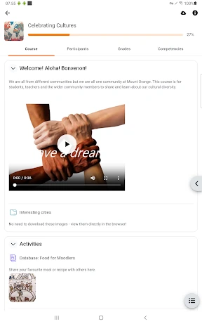Moodle screenshot