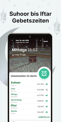 Muslim: Gebetszeiten, Qibla screenshot