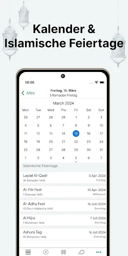 Muslim: Gebetszeiten, Qibla screenshot
