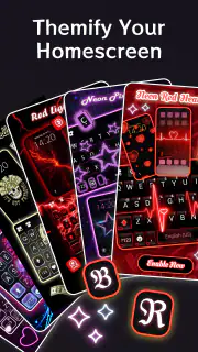 Neon Red Heartbeat Themen screenshot 2