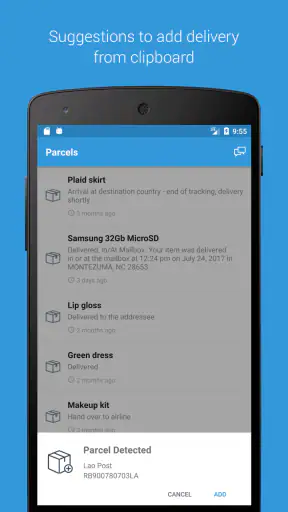 Parcels: Sendungsverfolgung screenshot