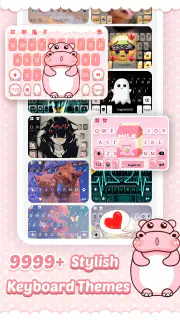 Pink Cute Hippo Themen screenshot 1
