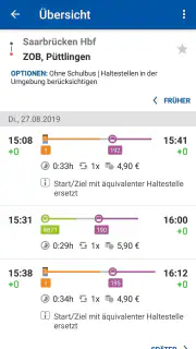Saarfahrplan screenshot 3