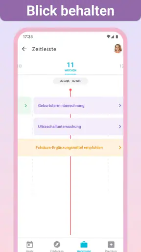 Schwangerschaft + Tracker-App screenshot
