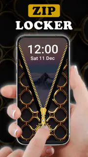 Screen Lock – Gold Zip Locker screenshot 5