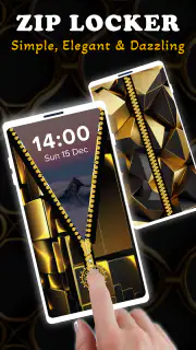 Screen Lock – Gold Zip Locker screenshot 6