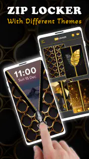 Screen Lock – Gold Zip Locker screenshot 7