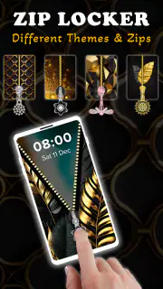 Screen Lock – Gold Zip Locker screenshot 8