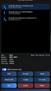 Shelly BLE Debug screenshot 1