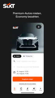 SIXT rent. share. ride. plus. screenshot 2