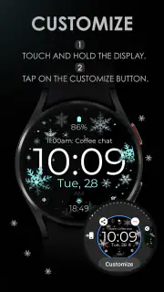 Snowflake rose gold watch face screenshot 7