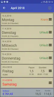 Stundenrechner Pro screenshot 5