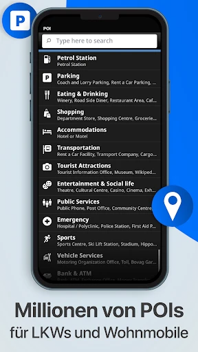 Sygic LKW Wohnmobil Navigation screenshot