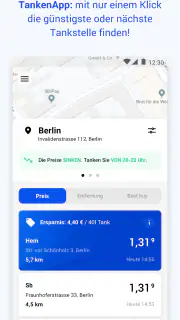 TankenApp mit Benzinpreistrend screenshot 1