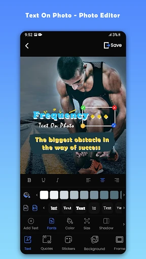 Text auf Foto -Bildbearbeitung screenshot