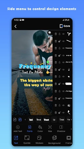 Text auf Foto -Bildbearbeitung screenshot