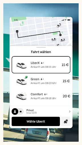 Uber - Eine Fahrt bestellen screenshot