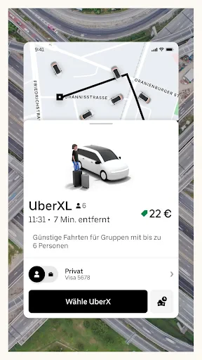 Uber - Eine Fahrt bestellen screenshot