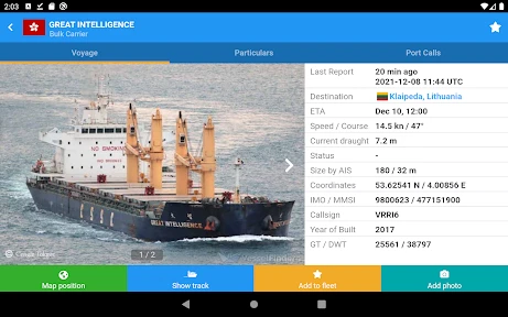 VesselFinder screenshot