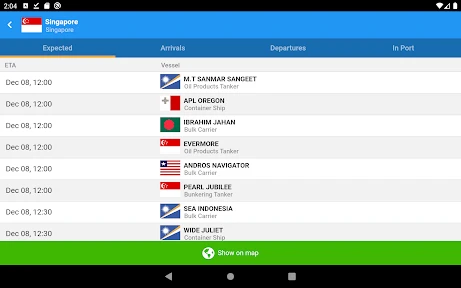 VesselFinder screenshot