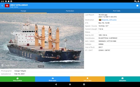 VesselFinder screenshot